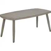 Foret Outdoor Coffee Table in Brown Faux Wood Aluminum