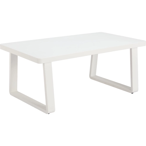 Welt Outdoor Coffee Table in White Aluminum