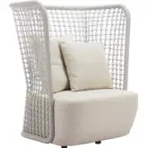 Hudu Outdoor Accent Chair in Beige Fabric & Poly