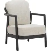 Rein Outdoor Accent Chair in Beige Fabric & Black Aluminum