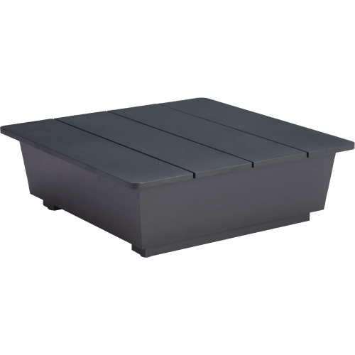 Tien Outdoor Side Table in Gray Aluminum