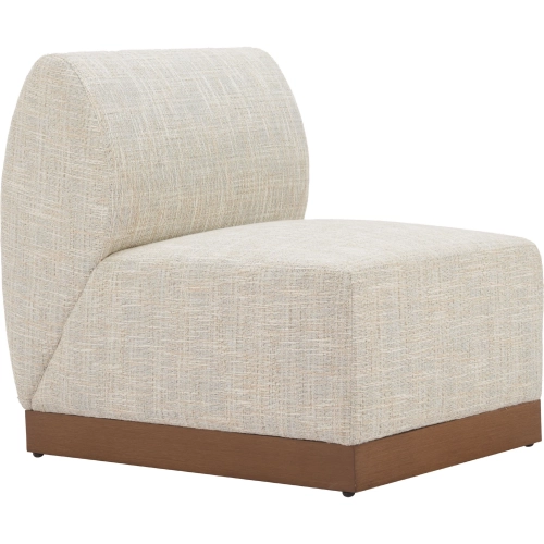 Christy Outdoor Armless Chair Sectional Sofa Unit in Beige Fabric