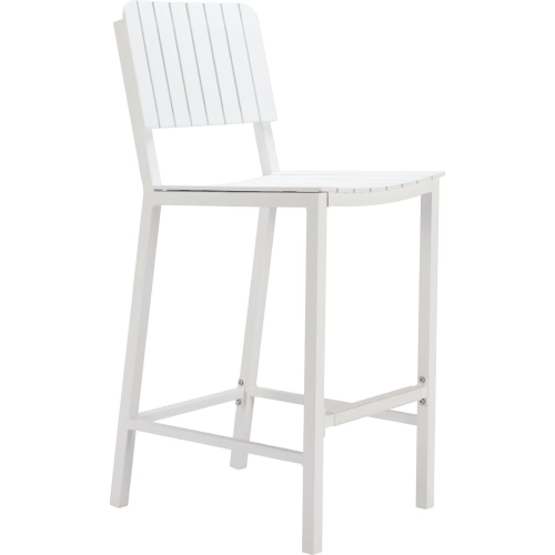 Kayu Outdoor Bar Stool in White Aluminum