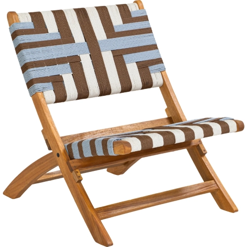 Sunshine Outdoor Lounge Chair in Multicolor Poly Weave & Wood