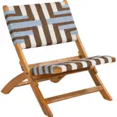 Sunshine Outdoor Lounge Chair in Multicolor Poly Weave & Wood