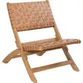 Sunflare Outdoor Lounge Chair in Brown Poly Weave & Natural Wood