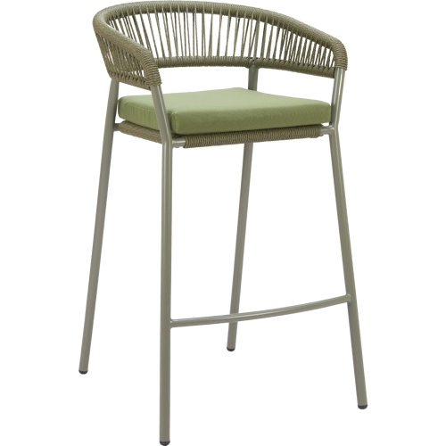 Skye Bar Stool in Green PE Rattan, Steel & Fabric (Set of 2)
