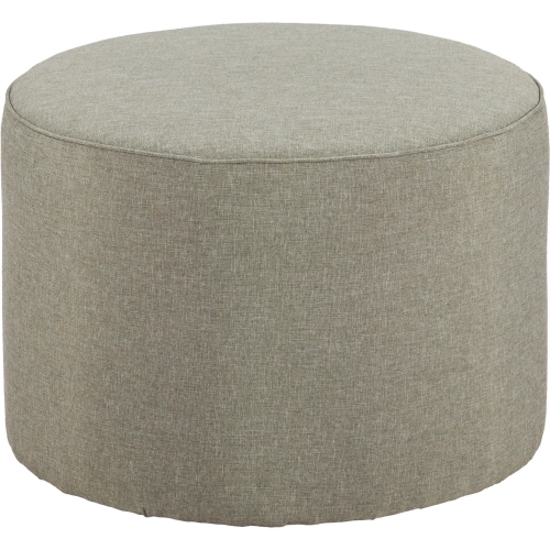 Moxy Outdoor Round Ottoman in Green Fabric