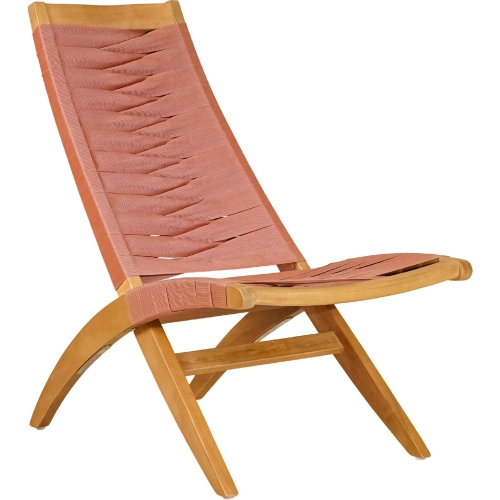 Rova Outdoor Lounge Chair in Terracotta PE Rattan & Wood