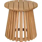 Zahara Outdoor Side Table in Natural Finish Solid Acacia Wood