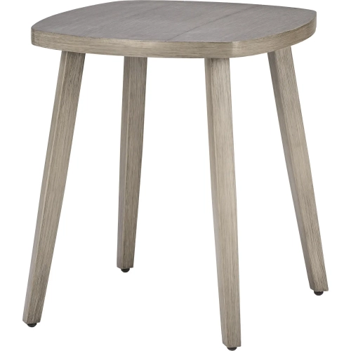 Foret Outdoor Side Table in Brown Faux Wood Aluminum