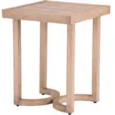Leto Outdoor Side Table in Brown Faux Wood Aluminum