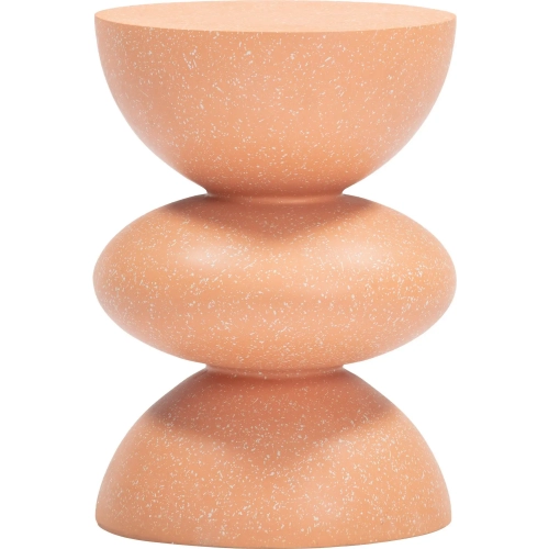 Tressa Outdoor Side Table in Terracotta Orange Faux Terrazzo Poly Cement