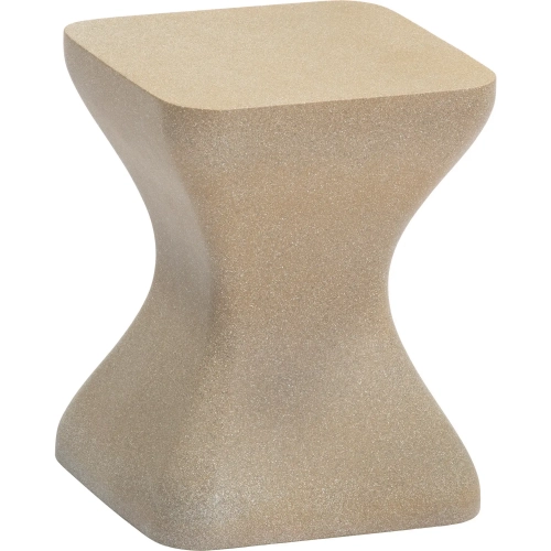 Mura Outdoor Side Table in Taupe Faux Terrazzo Poly Cement