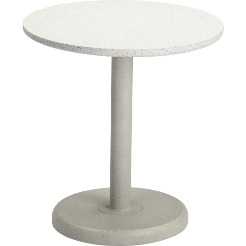 Liora Outdoor Bistro Dining Table in White Faux Terrazzo Poly Cement