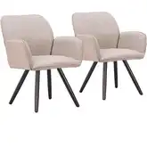 Sieve Outdoor Swivel Dining Chair in Beige Fabric & Black Aluminum (Set of 2)