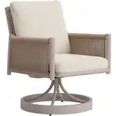 Rivan Outdoor Swivel Dining Chair in Beige Outdoor Fabric & Aluminum