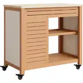 Valtan Bar Cart in Concrete, Acacia Wood, Neutral Textilene & Steel