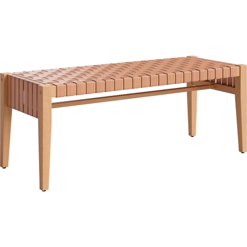 Mizuya Outdoor Dining Bench in Brown PE Rattan Weave & Wood