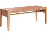 Mizuya Outdoor Dining Bench in Brown PE Rattan Weave & Wood