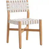 Mizuya Outdoor Dining Chair in White PE Rattan Weave & Wood