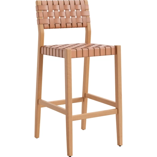 Mizuya Outdoor Bar Stool in Brown PE Rattan Weave & Wood