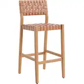 Mizuya Outdoor Bar Stool in Brown PE Rattan Weave & Wood