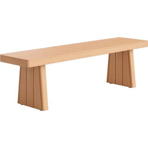 Nimone Outdoor 63" Dining Bench in Natural Acacia Wood