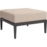 Foret Outdoor Ottoman in Black Aluminum & Brown Fabric