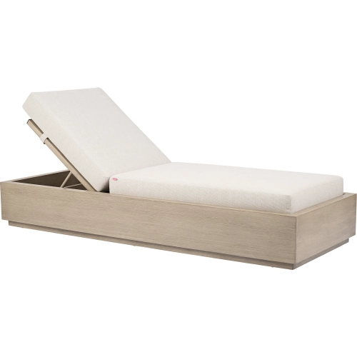 Varadero Outdoor Beach Chaise in Gray Fabric & Faux Wood