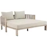 Sunlit Springs Outdoor Queen Daybed in Green fabric & Faux Wood Aluminum