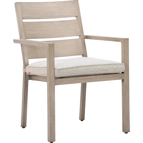 Reefline Outdoor Dining Chair in Green Fabric & Faux Wood Metal (Set of 2)