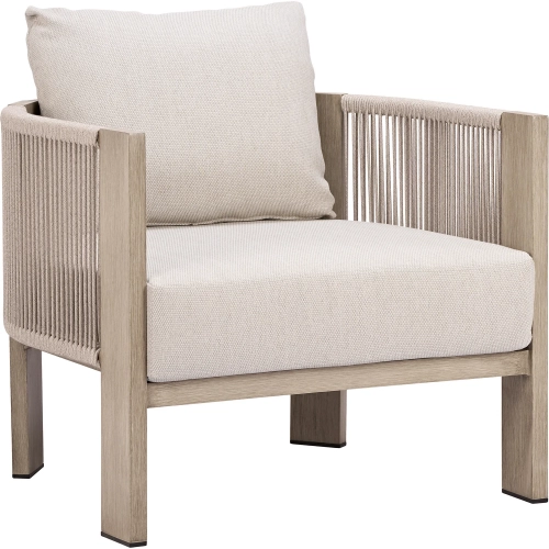 Sunlit Springs Outdoor Accent Chair in Gray fabric & Faux Wood Aluminum
