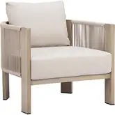 Sunlit Springs Outdoor Accent Chair in Gray fabric & Faux Wood Aluminum