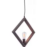 Rotorura Ceiling Lamp in Rust Metal Open Diamond Shape
