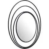 Luna Round Mirror in Black Steel
