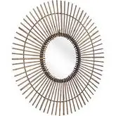 Dimond Starburst Round Mirror in Gold Steel
